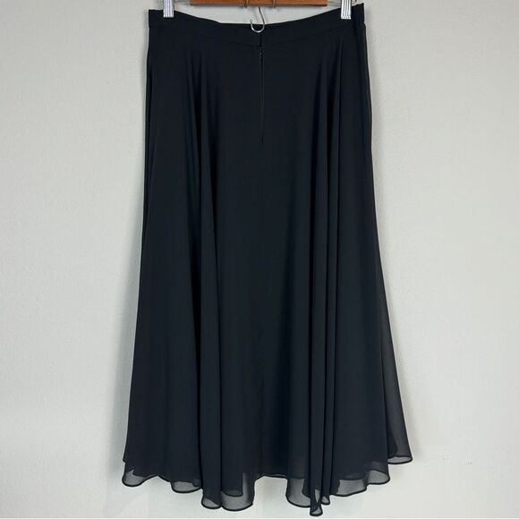 Vintage Lord & Taylor Black Crepe Full Circle Maxi Skirt Size 11/12, 29" Waist - Picture 5 of 8